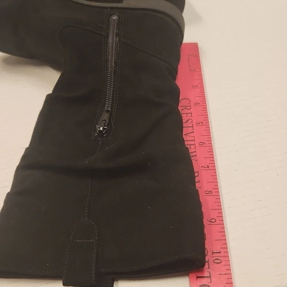 Place Tall Boots Girls Size 1 Black Slouch Faux Suade